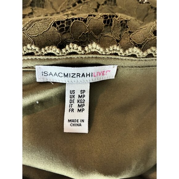 Isaac Mizrahi Live Womens Dress SP Olive Green Sleeveless Crochet Midi Boho - Picture 6 of 7